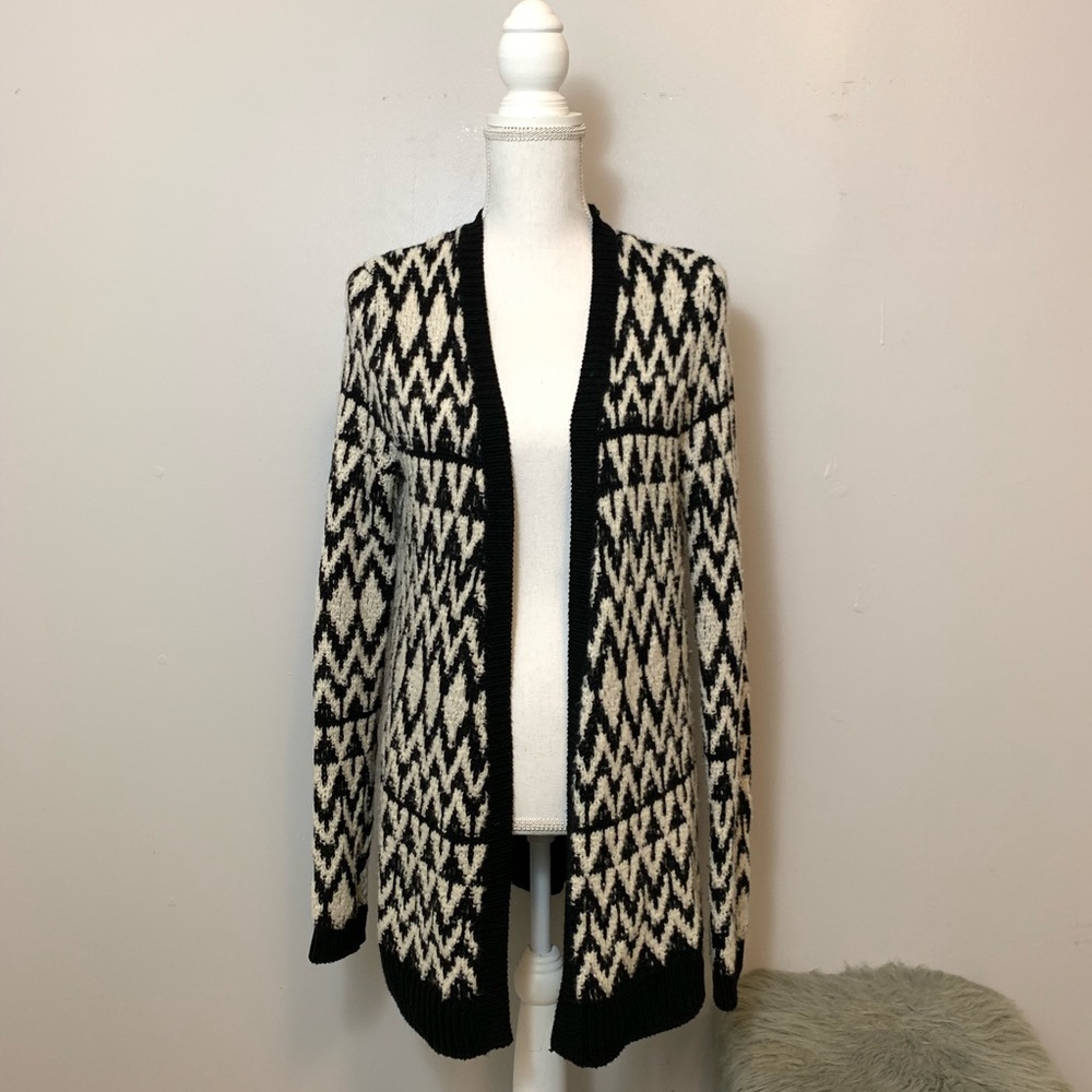 Lou & Grey Open Wool Black & White Cardigan